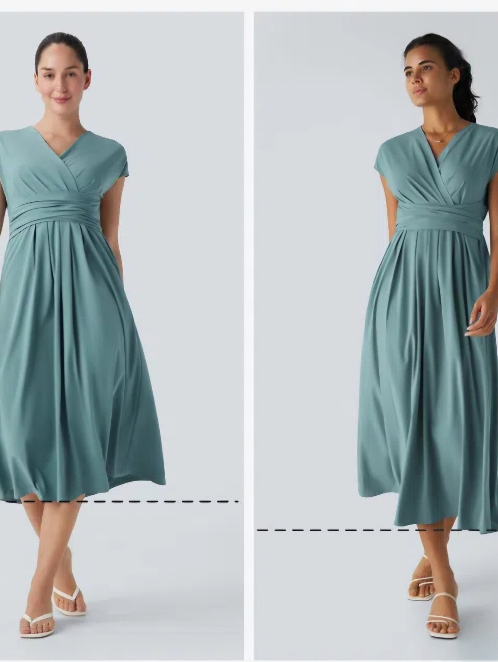 NWT Halara Breezeful Short Sleeve Pocket Quick Dry Tie Dress Stone Blue 2XL XXL - Picture 3 of 11
